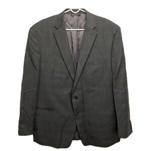 Lauren Ralph Lauren Mens 48L Gray Windowpane Wool Blazer Sport Coat Suit Jacket